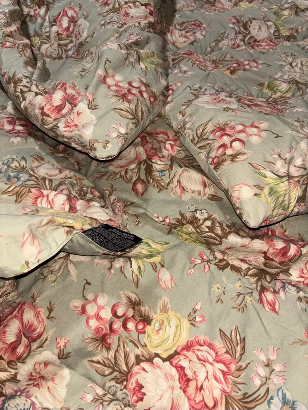 RALPH LAUREN Charlotte COMFORTER FULL QUEEN Green Floral Flowers Shabby